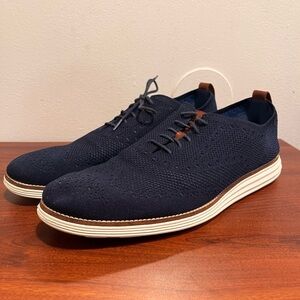 Cole Haan Navy Knit Oxford Shoes